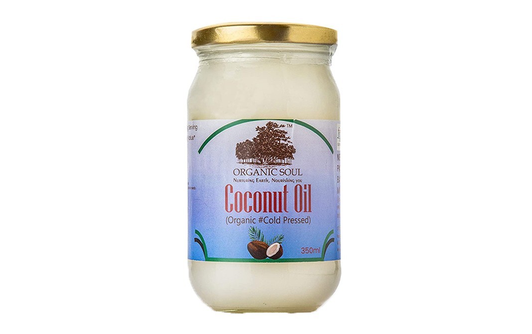 Organic Soul Coconut Oil Organic Cold Pressed   Glass Jar  350 millilitre